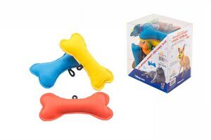 Игрушка-аппорт д/кошек/собак Конфетти-КОСТОЧКА"12см,в прозр.тубусе по 15шт.(цв.эко-кожа)ТМ "Дарэленд""